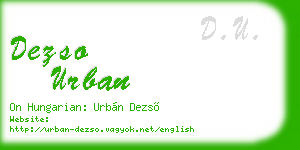 dezso urban business card