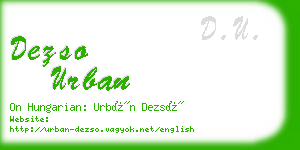 dezso urban business card
